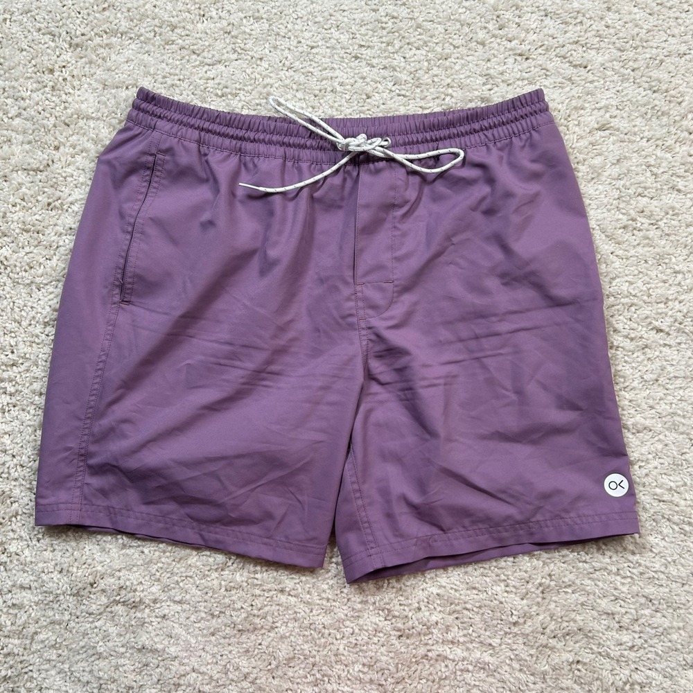 Outerknown Nomadic Shorts Large Purple Recycled Quick Dry Swim Trunks 7" Inseam